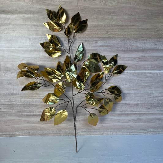 Gold Metallic Ficus Stems (Sold by set of 3 Stems)