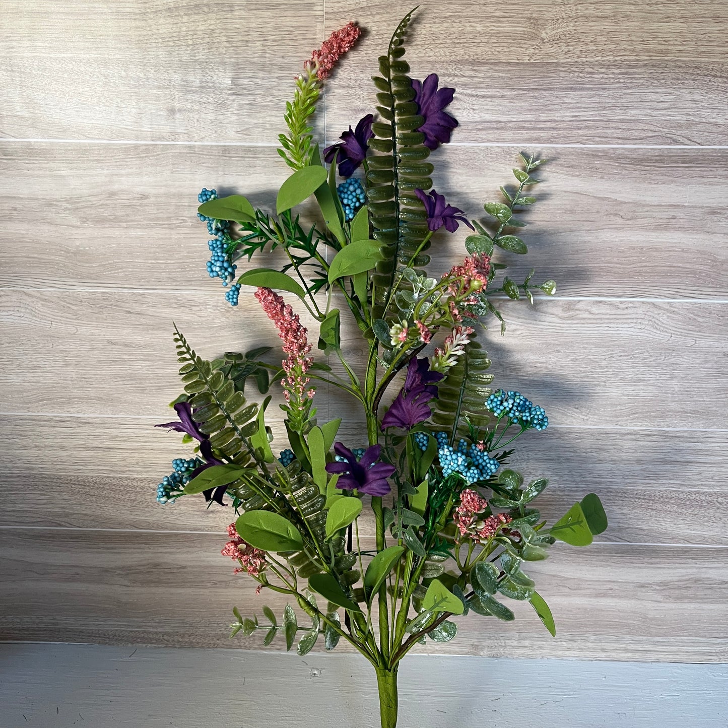 Purple, Pink & Blue Floral Filler Greenery Stem