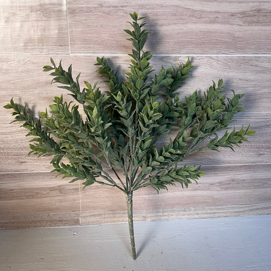 14.5"H Plastic Frosted Boxwood Bush