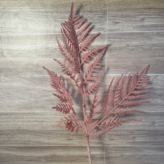 Pink Glitter Fern Stem