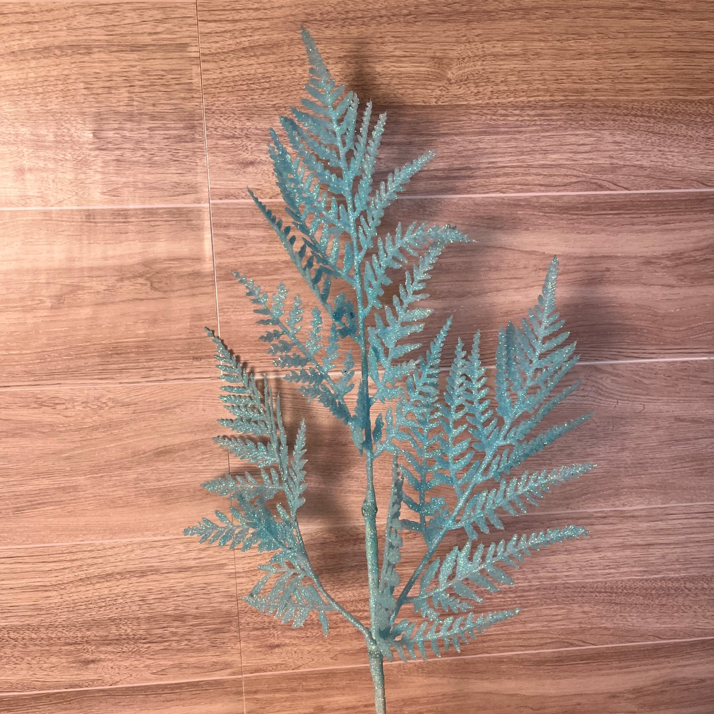 Ice Blue Glitter Fern Stem