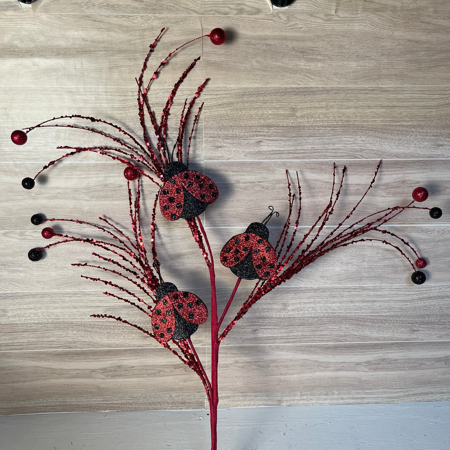 Black & Red Glitter Polka Dot Lady Bug Spray