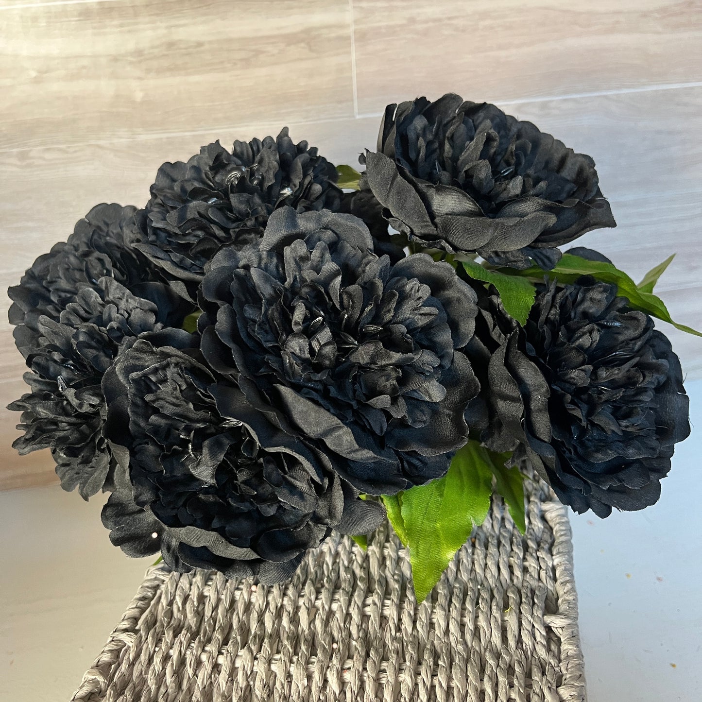 Black Floral Peony Bush (6stems)