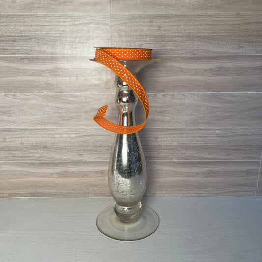 5/8"X10YD Orange and White Polka Dot Ribbon