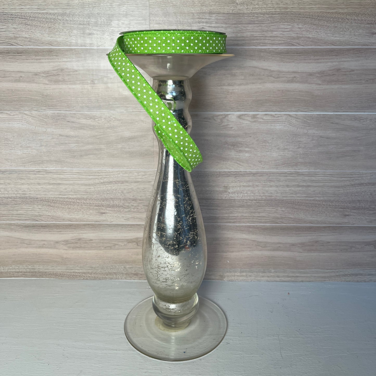 5/8"X10YD Green & White Polka Dot Ribbon