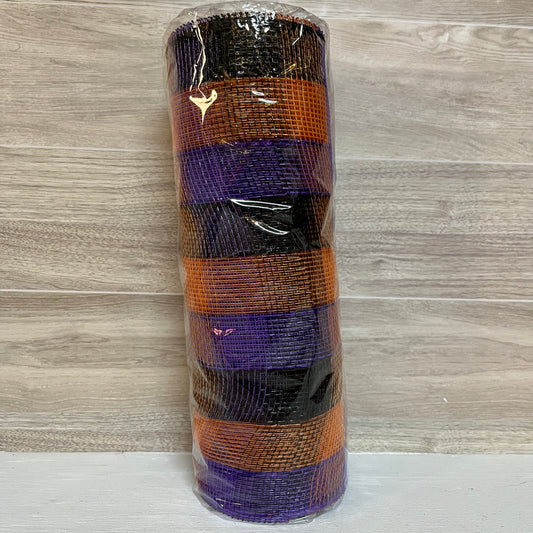 10X10YD Halloween Purple Black Orange Mesh