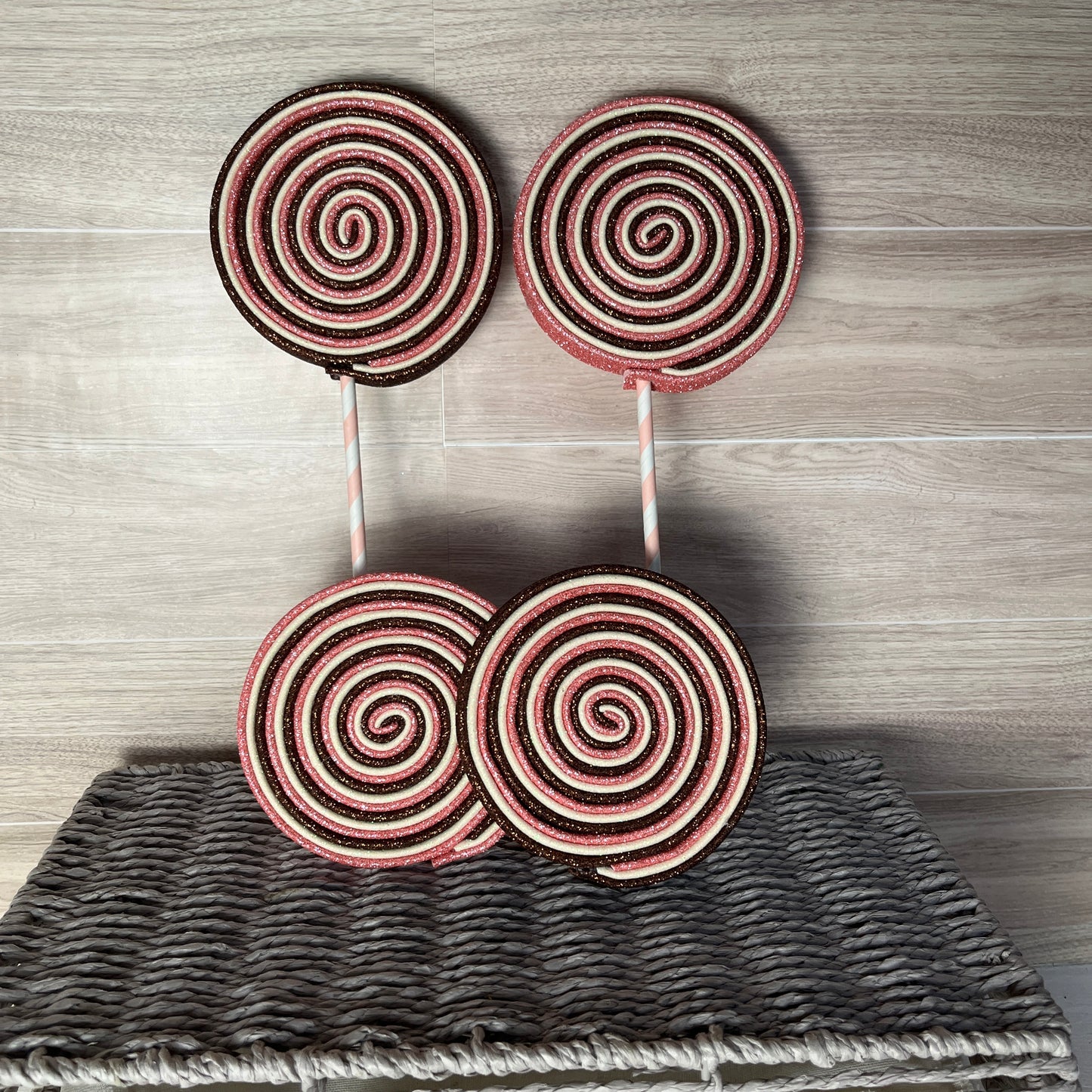 Faux Handmade Lollipops - SET 4 Neapolitan MIX