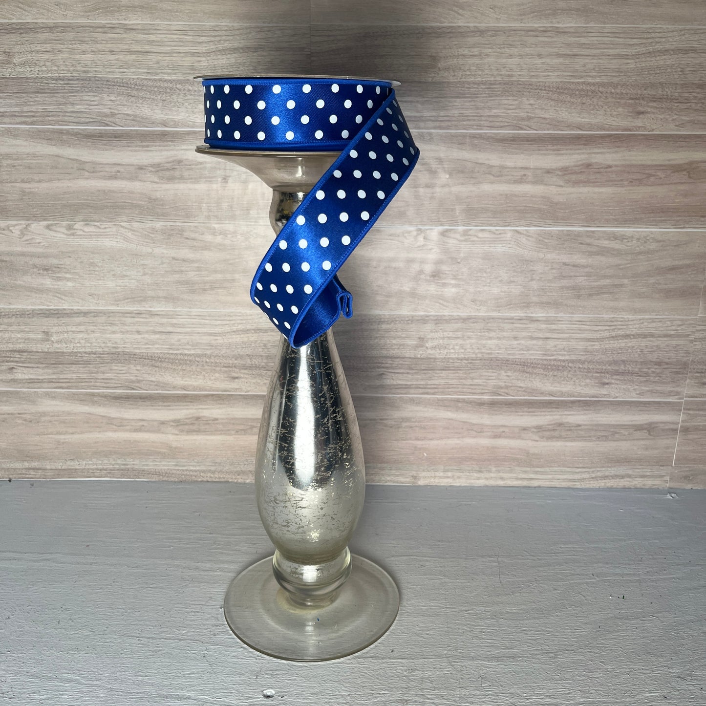 1.5" Royal Blue w/White Polka Dots Ribbon