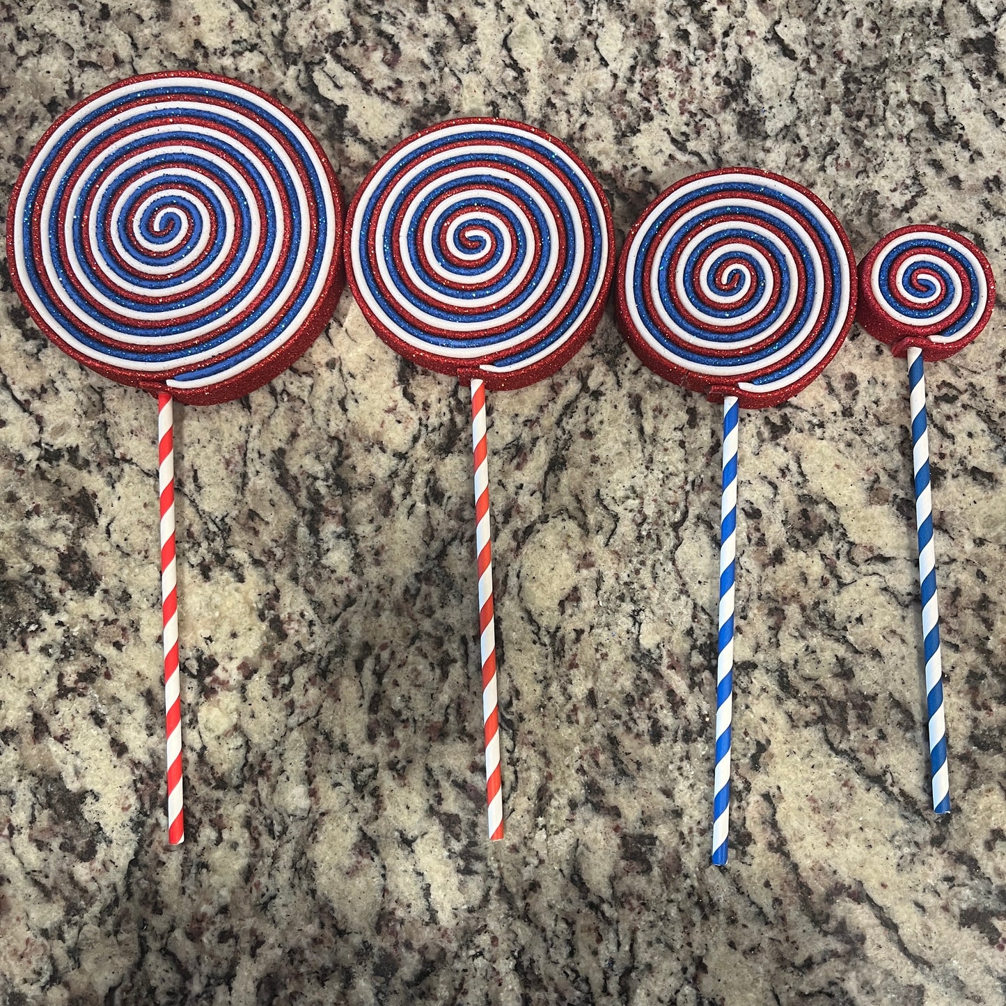Patriotic Faux Lollipop Decorative SET (4)