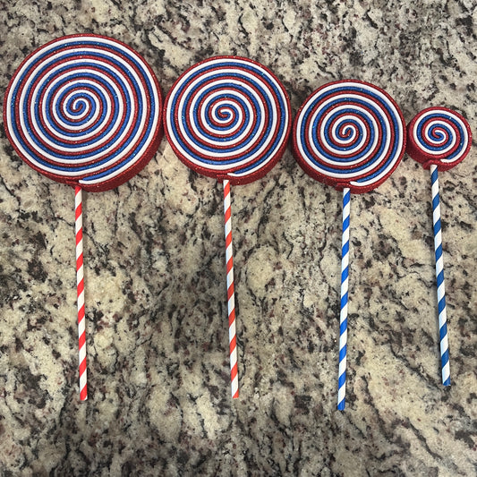 Patriotic Faux Lollipop Decorative SET (4)