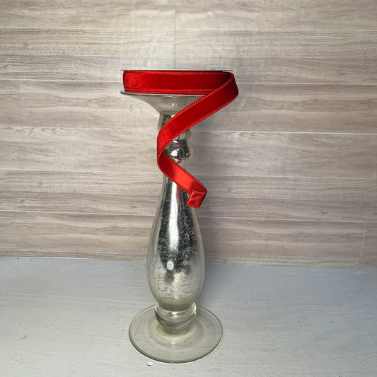 7/8"X10YD Velvet with Satin Back- Red