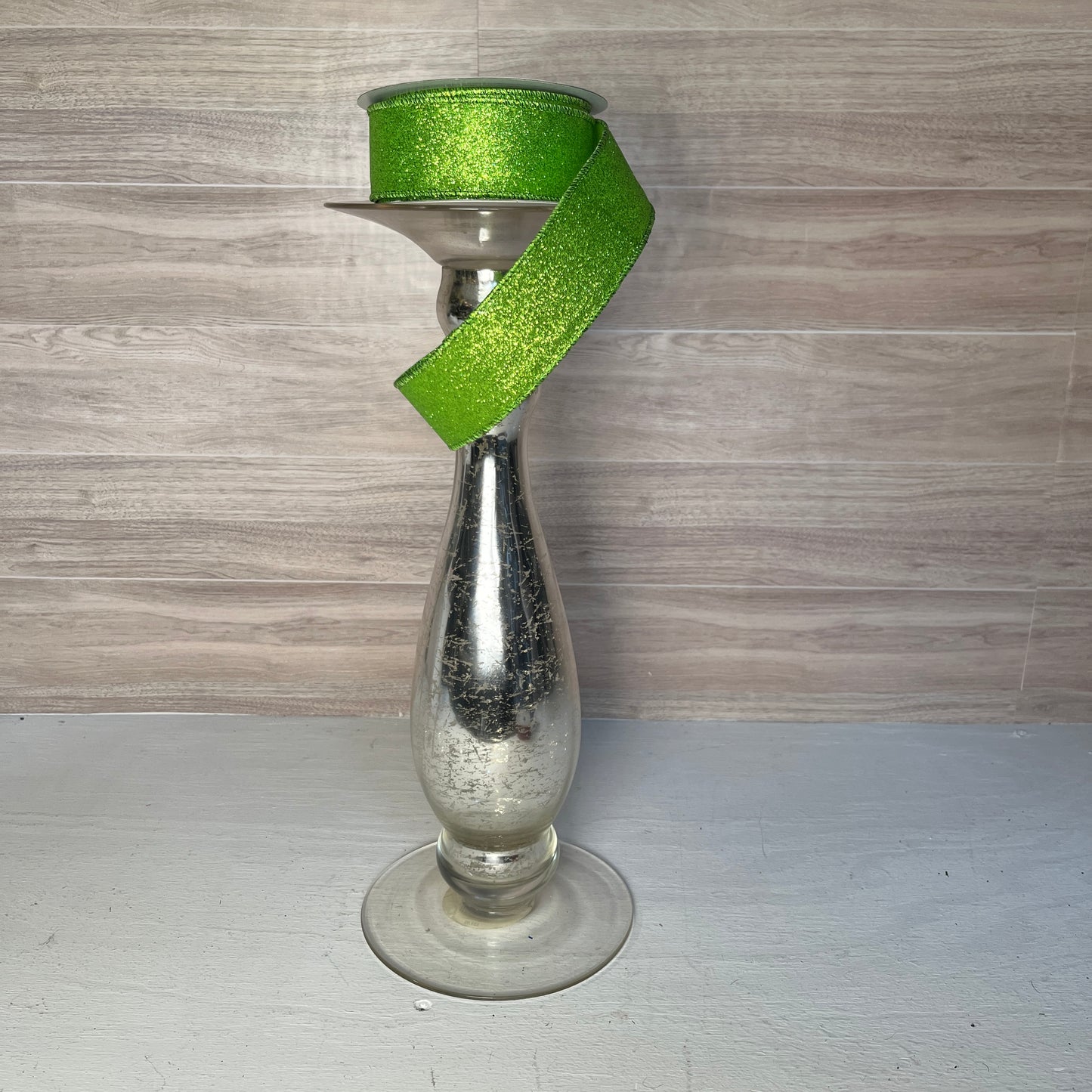 1.5"X10YD Lime Green Fine Glitter Ribbon