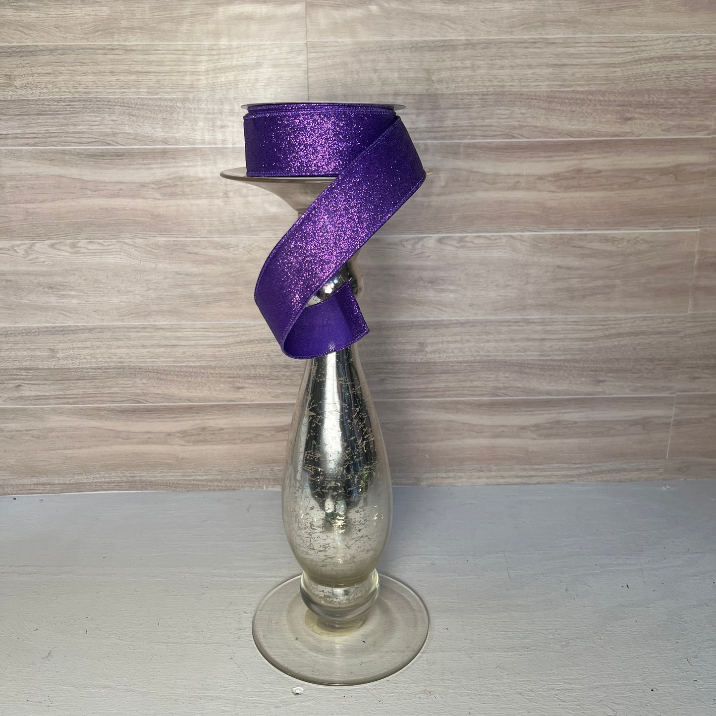 1.5"X10YD Purple Fine Glitter Ribbon
