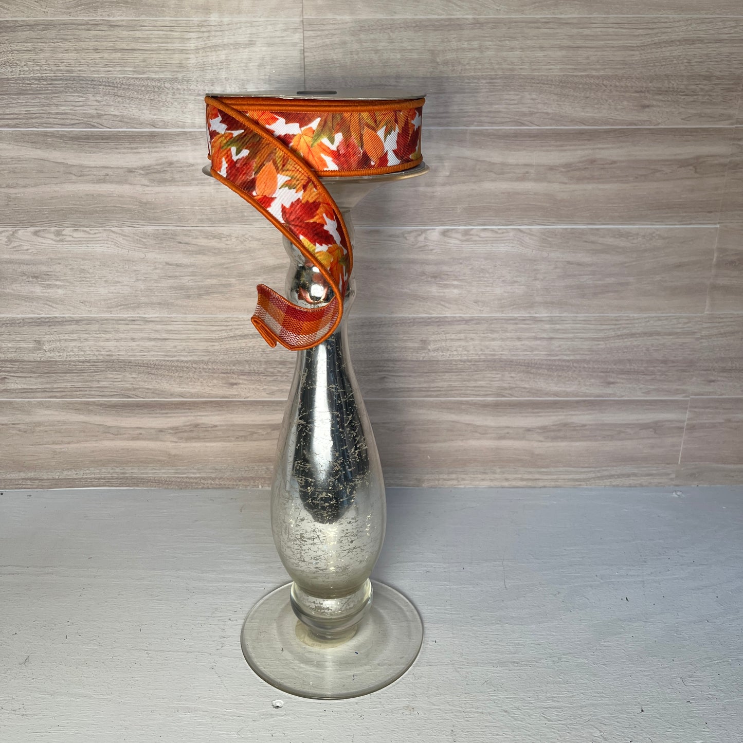 1.5"X10YD Fall Leaves with Rust Trim ribbon