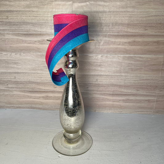 2.5"X10YD 3-in-1 Blue, Purple , Pink on Royal Purple ribbon