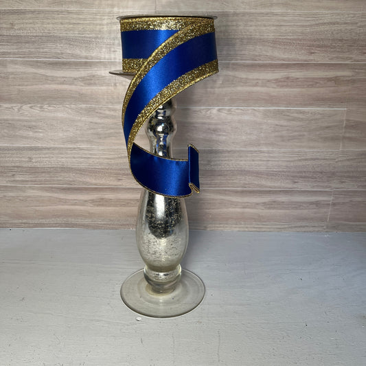2.5"X10YD Royal Blue & Gold Trimmed Ribbon