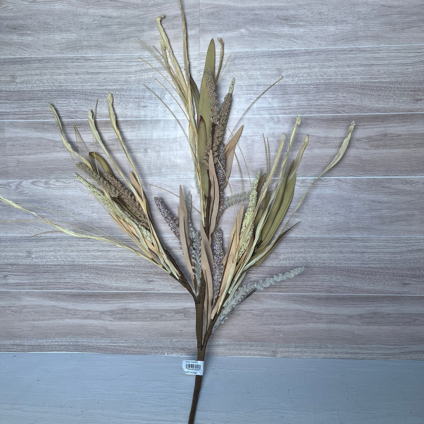 35" L Fall Spike/Flocking Filler Grass Spray