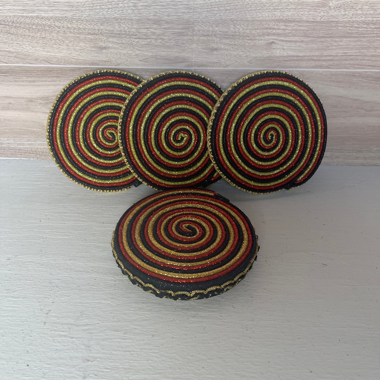 Red, Gold, Black Faux Handmade Lollipops - SET 4