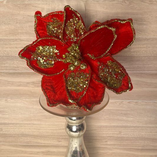 Glam Magnolia- Velvet Red & Gold