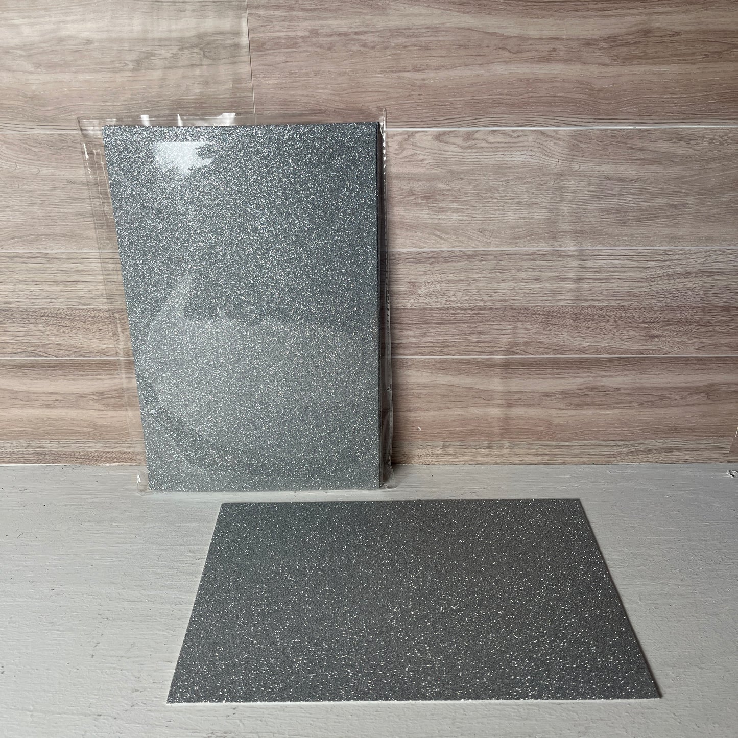 8X12 Silver Glitter Self-Adhesive Foam Sheets (5pack)