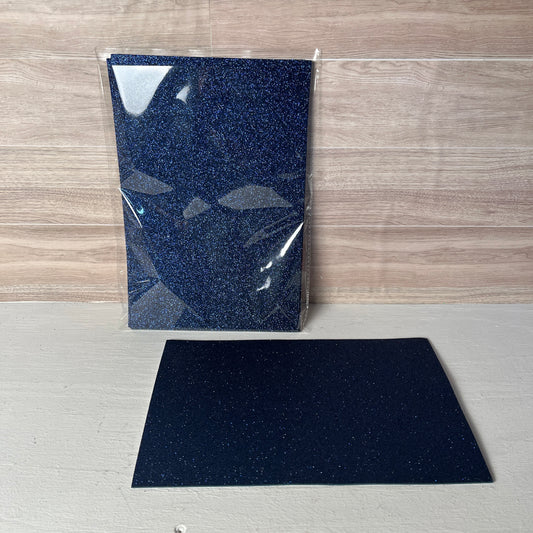 8X12 Navy Blue Glitter Self-Adhesive Foam Sheets (5pack)
