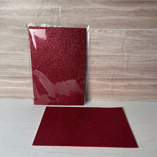 8X12 Burgundy Glitter Self-Adhesive Foam Sheets (5pack)