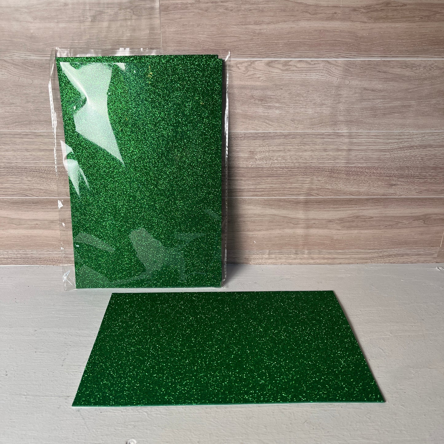 8X12 Emerald Green Glitter Self-Adhesive Foam Sheets (5pack)