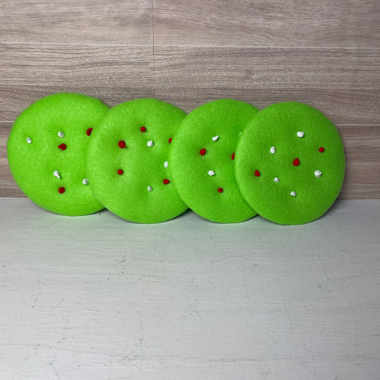 Handmade Lime Green Faux Cookies with Faux Morsels (4)