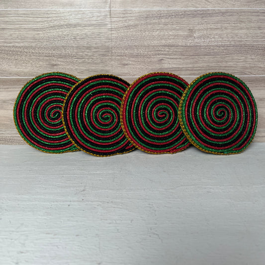 Red, Gold, Black, Green Faux Handmade Lollipops - SET 4