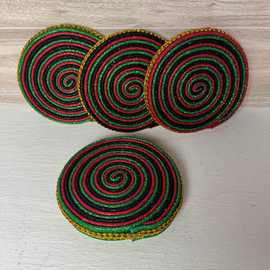 Red, Gold, Black, Green Faux Handmade Lollipops - SET 4