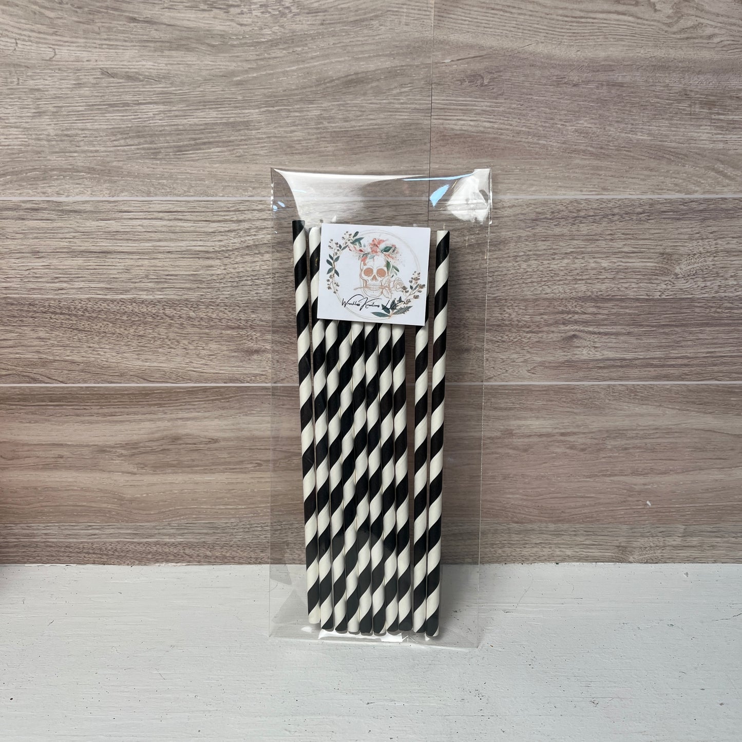 Paper Straws (10 pack) Black and White