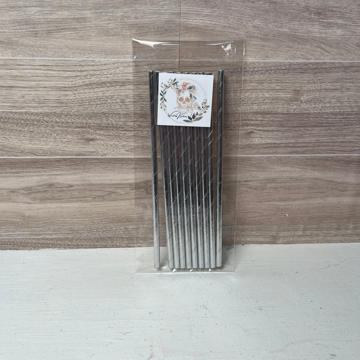 Paper Straws (10 pack) Platinum Silver