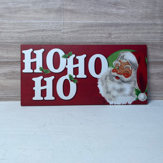 Ho Ho Ho Wooden wreath sign