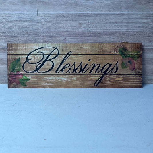 Blessings Wooden wreath sign