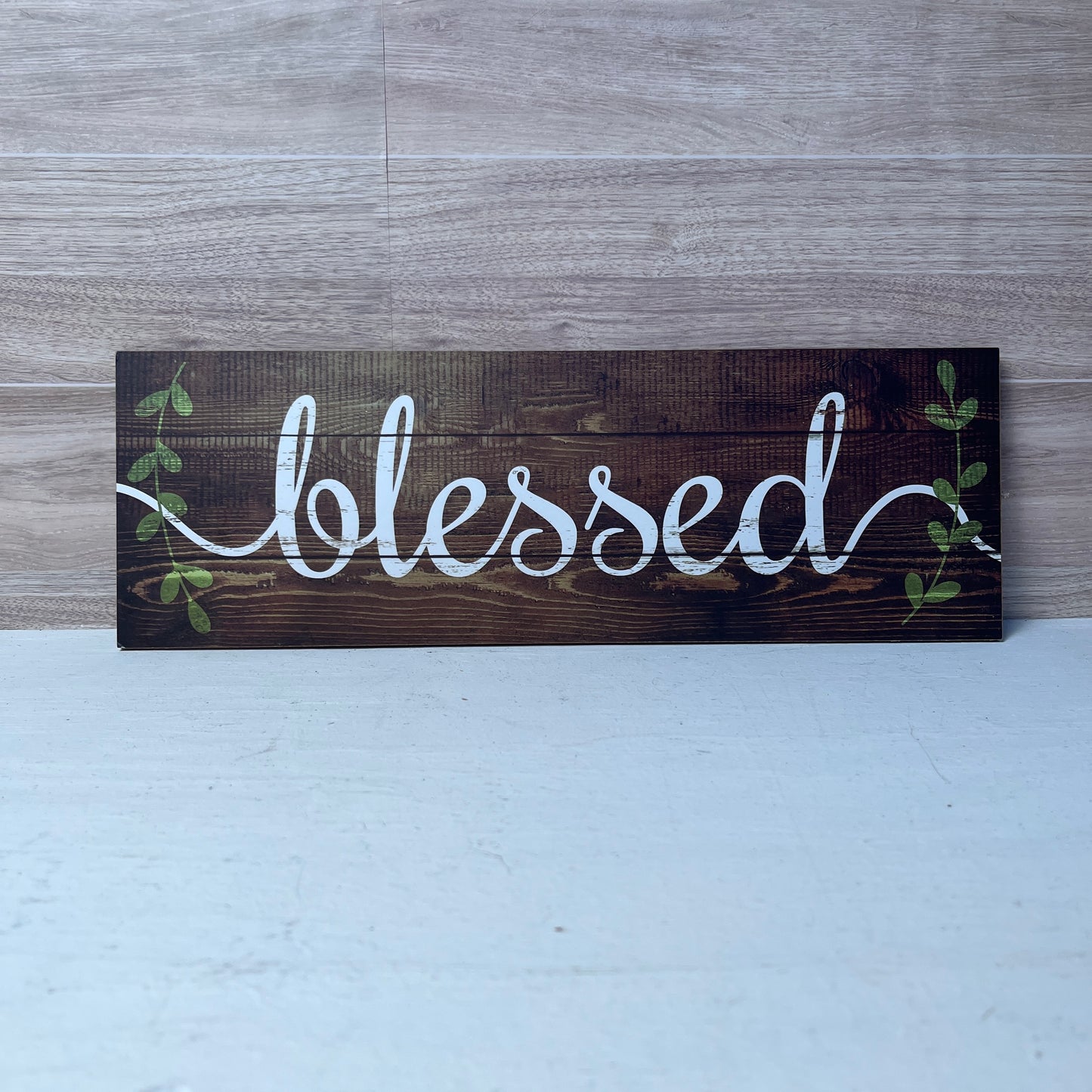 Blessed Wooden wreath sign
