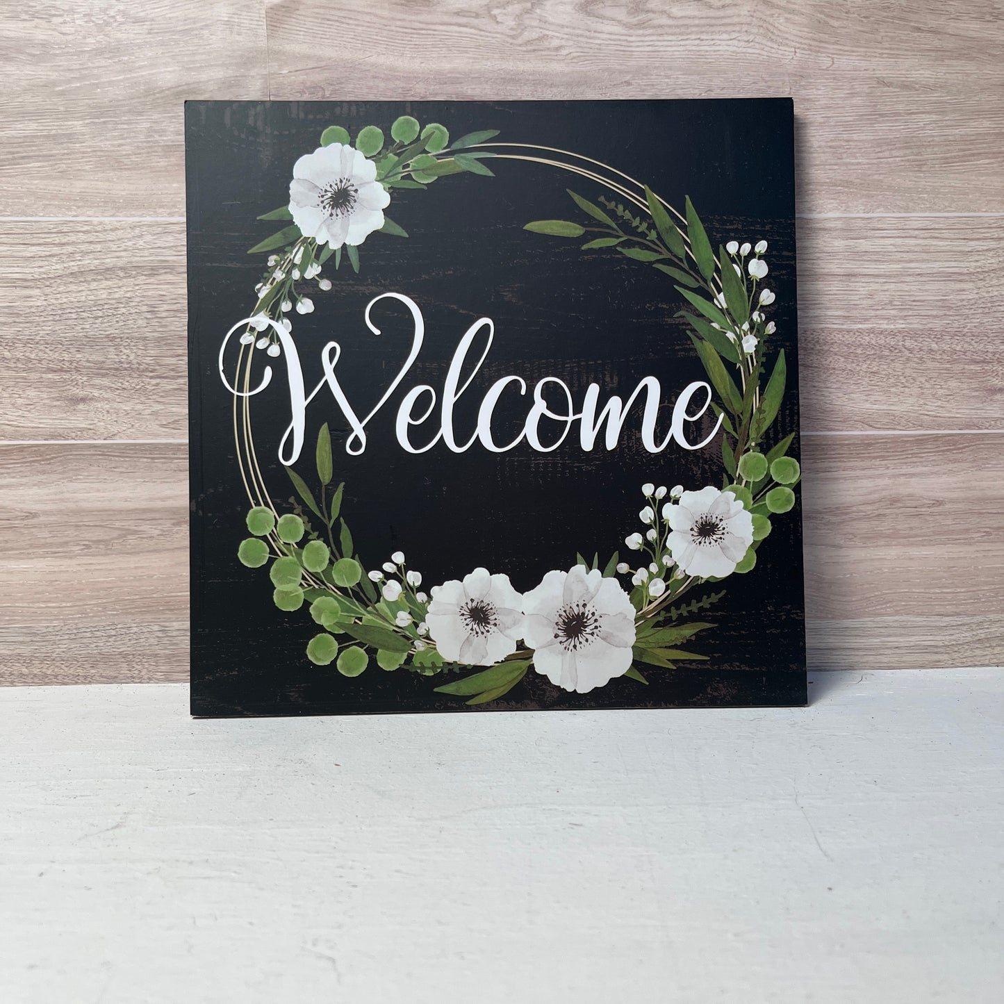 Welcome Wooden wreath sign