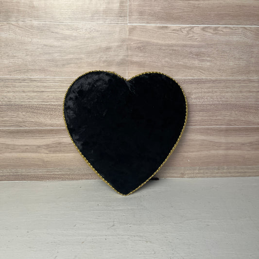 8.5" Black Velvet Heart with trim Attachment