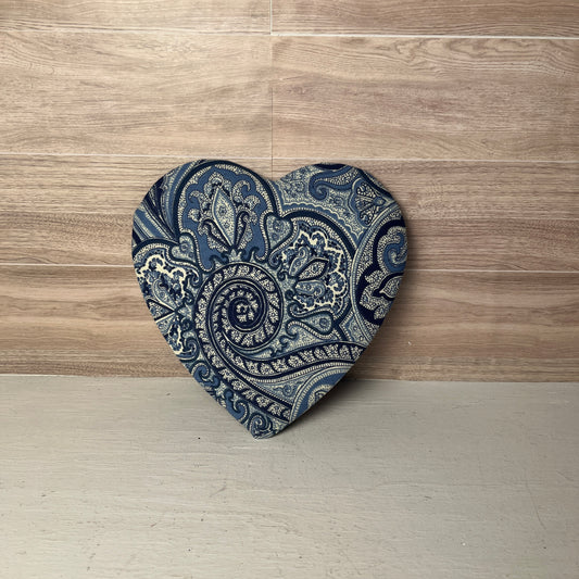 8.5" Blue & White Paisley Heart Attachment