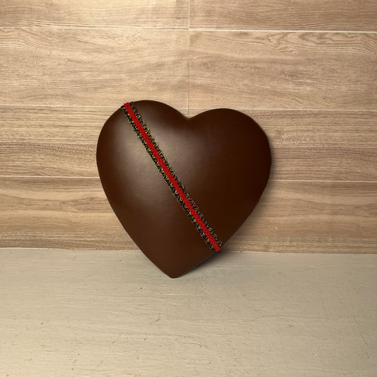 8.5" Brown Leather Heart with Trim Attachment