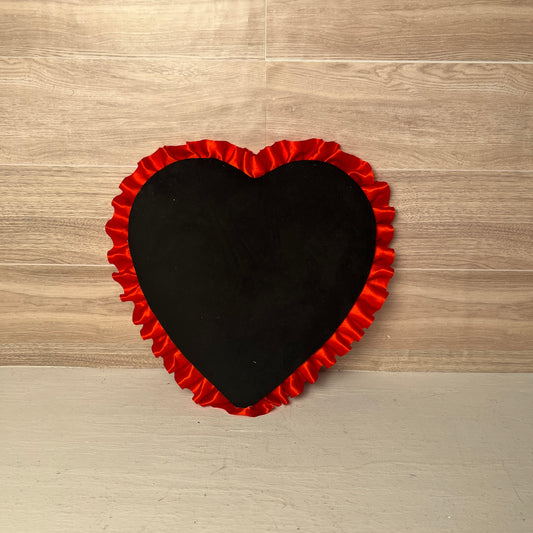8.5" Black Velvet with Red Trim Heart Attachment