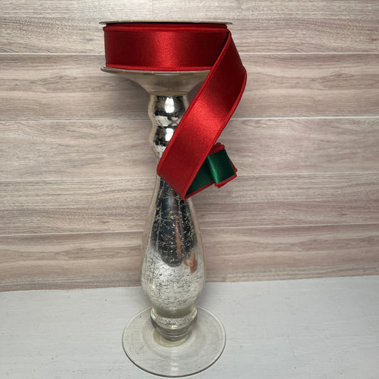 1.5"X10YD SATIN FUSED- Dark Red Emerald Green