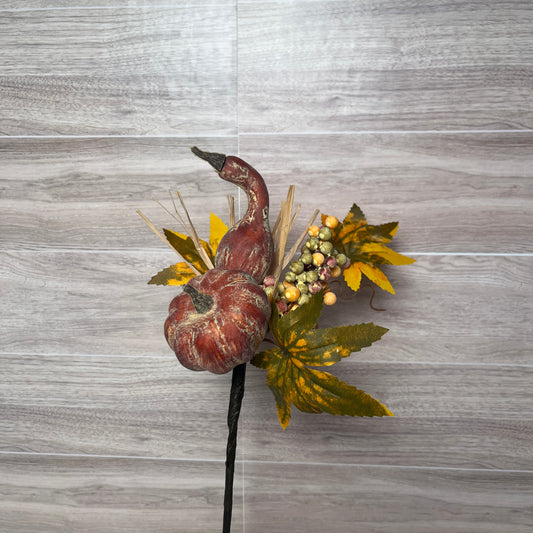 11"L PUMPKIN/GOURD PICK- Rustic Red