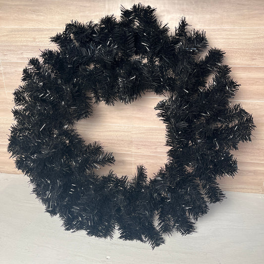 24"DIA PINE WREATH base- Black