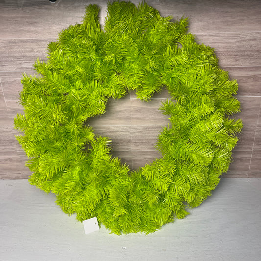 24"DIA PINE WREATH base- Lime Green