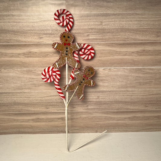 27" Gingerbread and Mint Swirl Spray