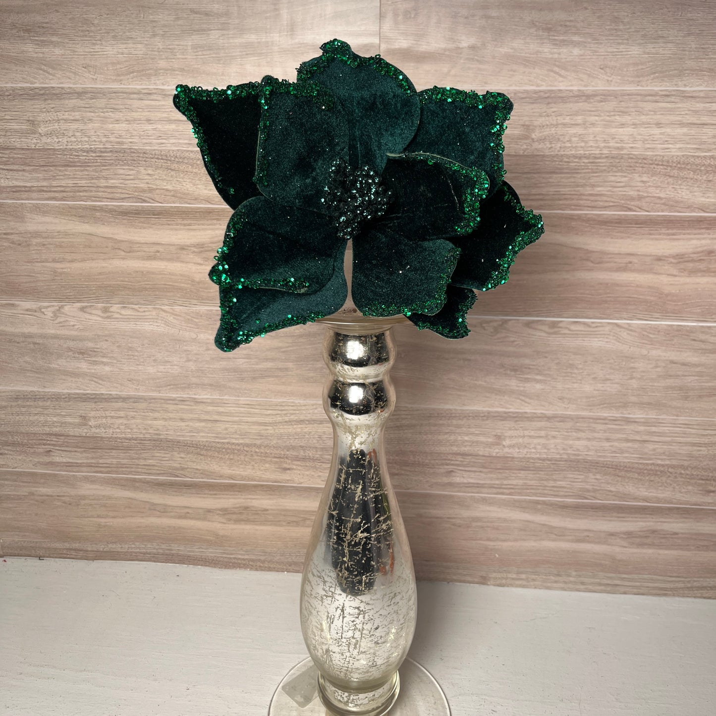 21.5" Green Midnight Poinsettia 10" Flower