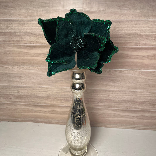 21.5" Green Midnight Poinsettia 10" Flower