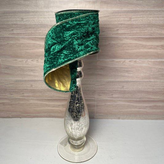 4"x5yd Emerald Crushed Velvet Ribbon