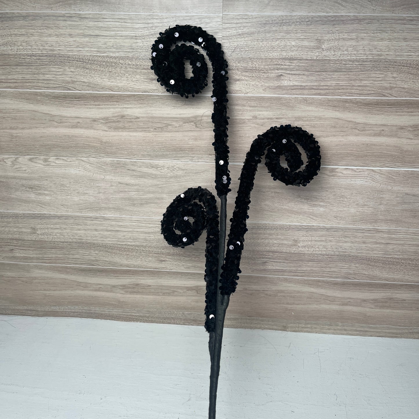 29" Black Sequin Swirl Spray