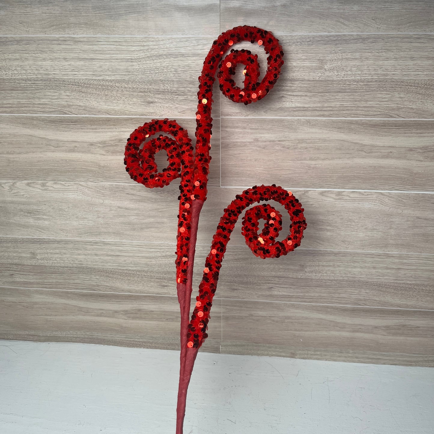 29" Red Sequin Swirl Spray